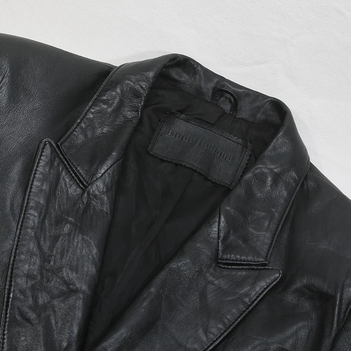 (착용컷) modajtaliana 더블 레더 자켓 M 상품이미지7