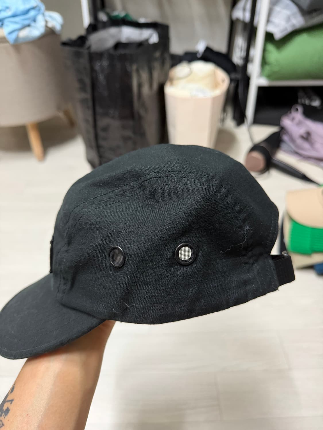 [OS] 슈프림 밀리터리 캠프캡 블랙 24FW 상품이미지3