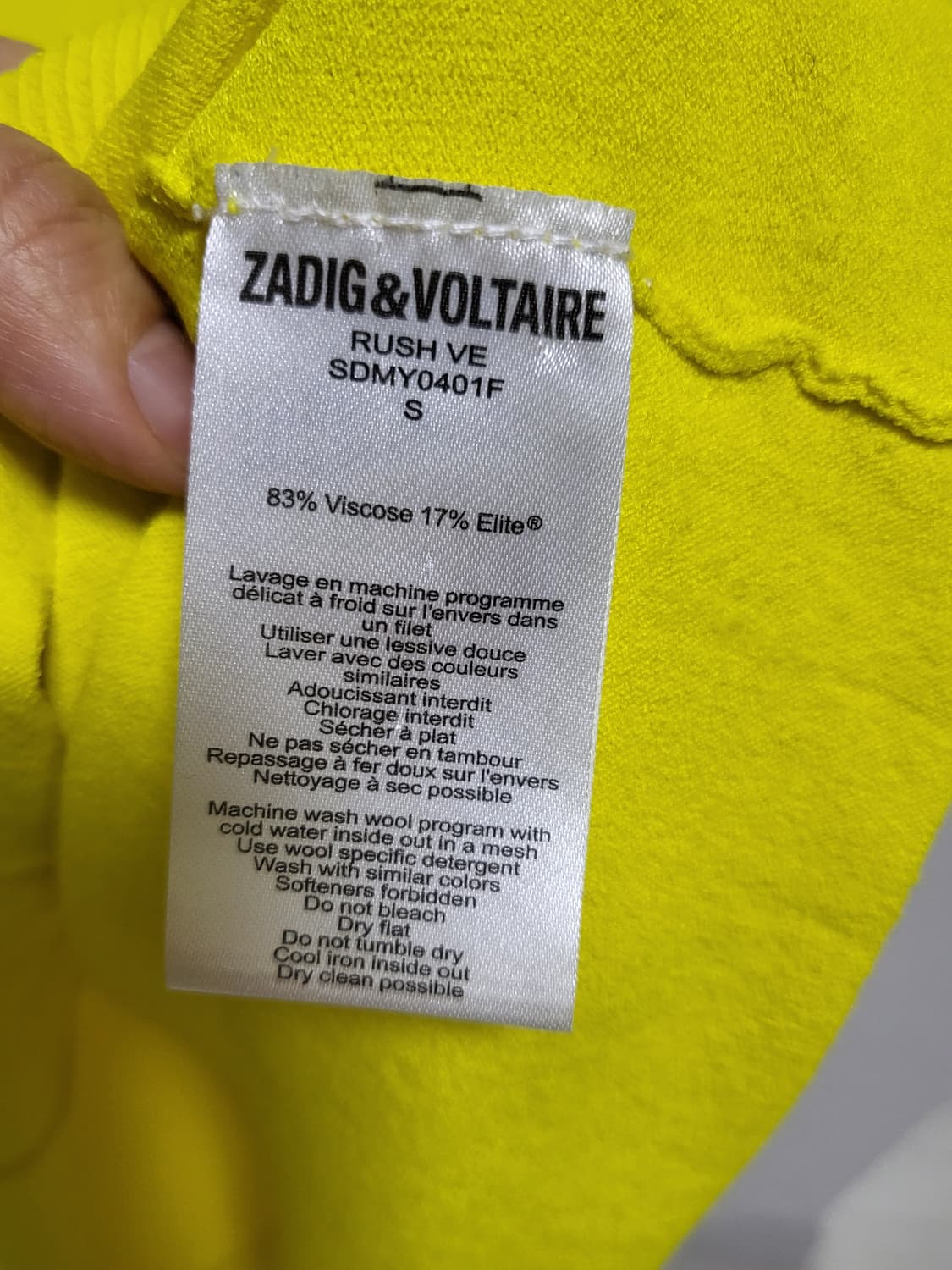 Zadig&Voltaire 옐로우 니트 원피스 55-66 상품이미지7