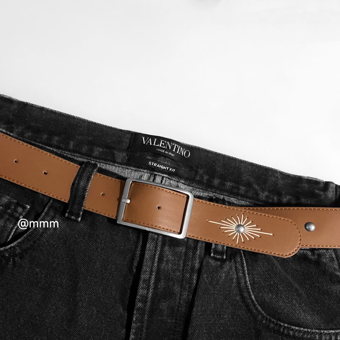 [Unisex] 에스닉 웨스턴 자수 벨트 카멜 상품이미지3