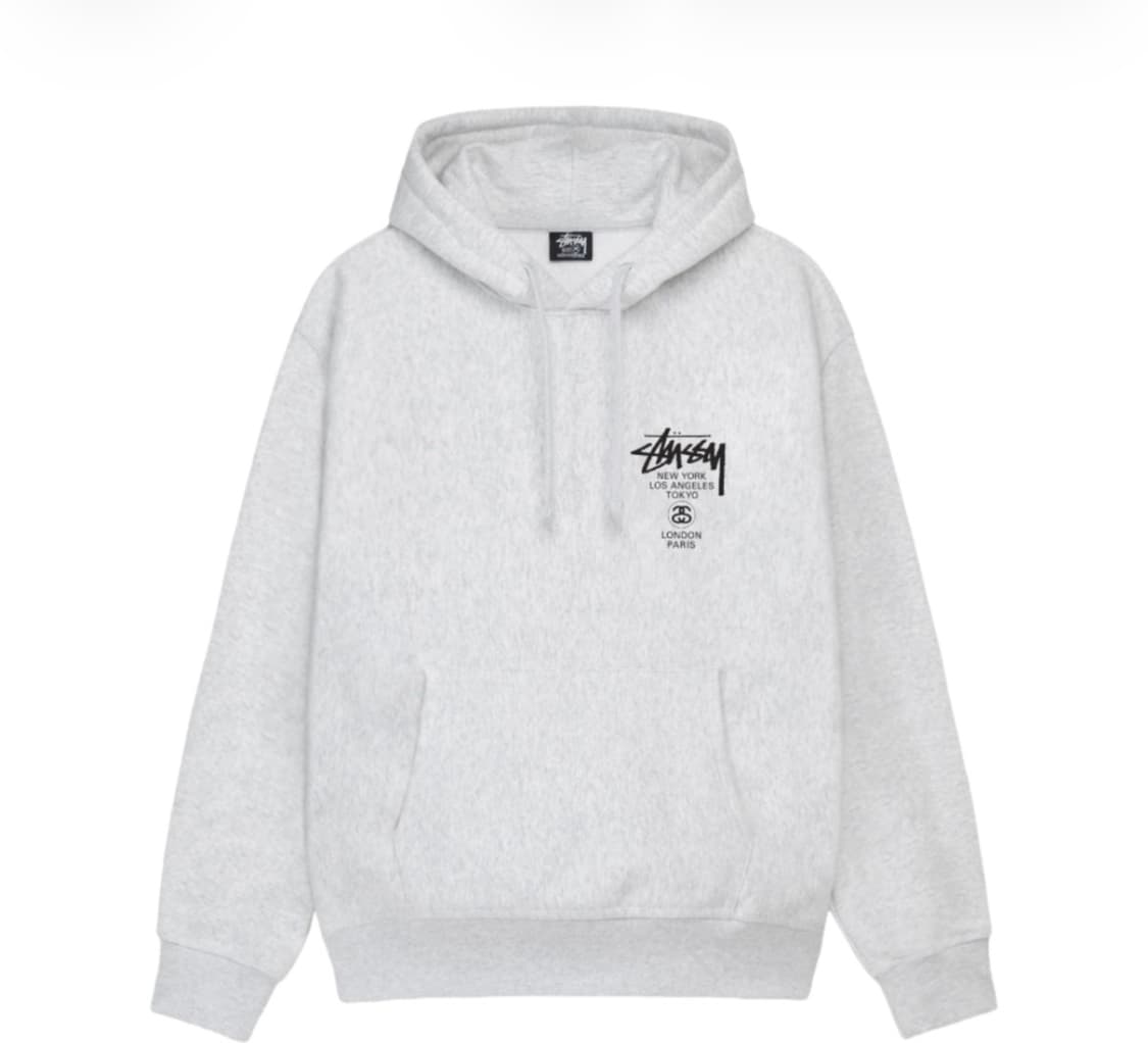 스투시 월드투어 후드 애쉬 헤더 2024 상품이미지2
