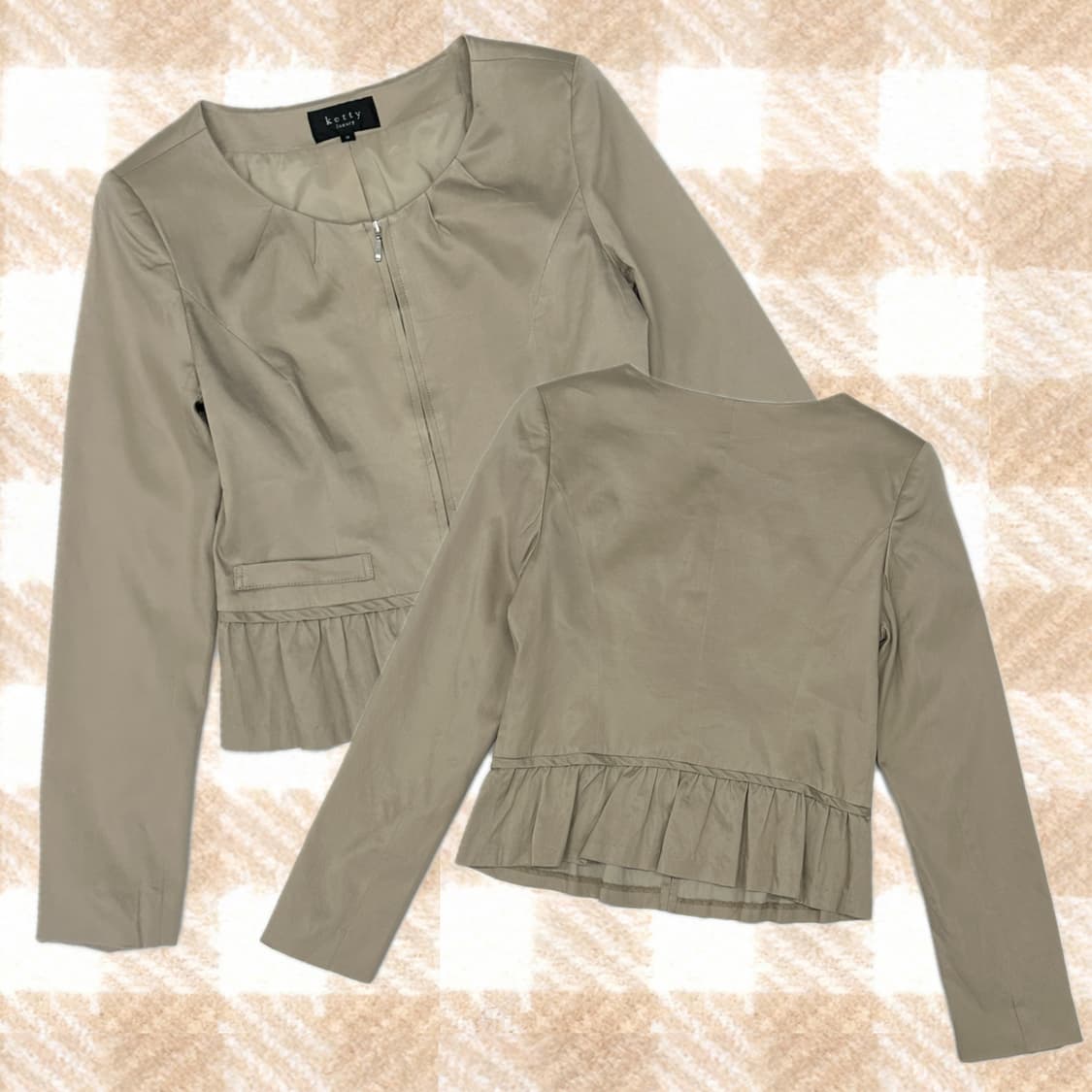 🤎ketty 라떼갸루 프릴 자켓🤎 아우터 일본 빈티지 러블리 베이지 상품이미지1