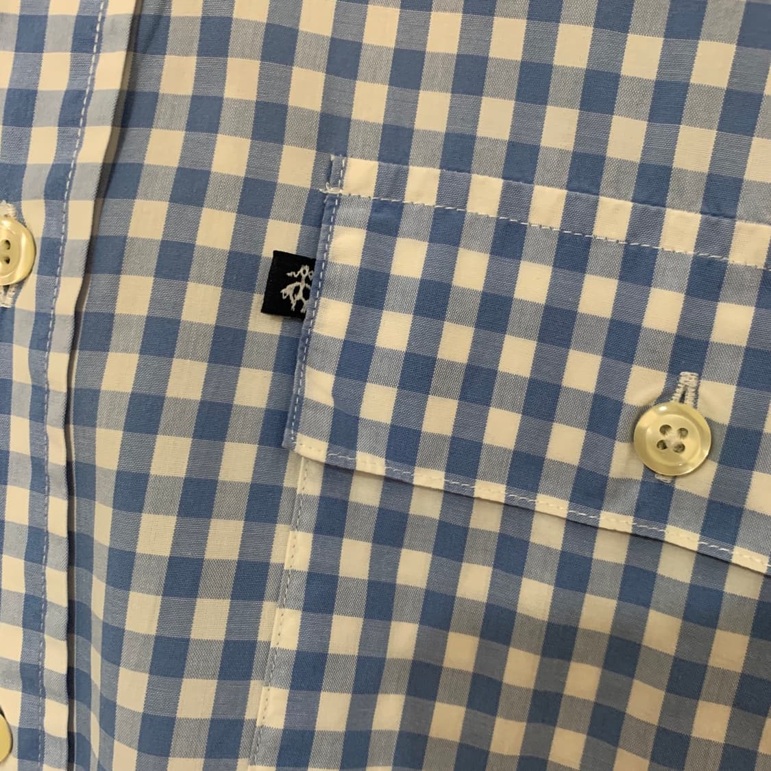 M 브룩스브라더스 슬림핏 깅엄 체크 더블 포켓 반팔 셔츠 남방 상품이미지4