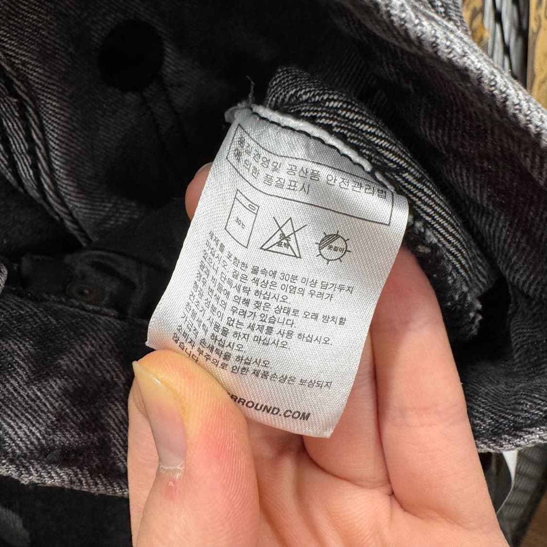 팬시클럽 나비 그래픽 다잉 데님 팬츠 흑청 상품이미지9