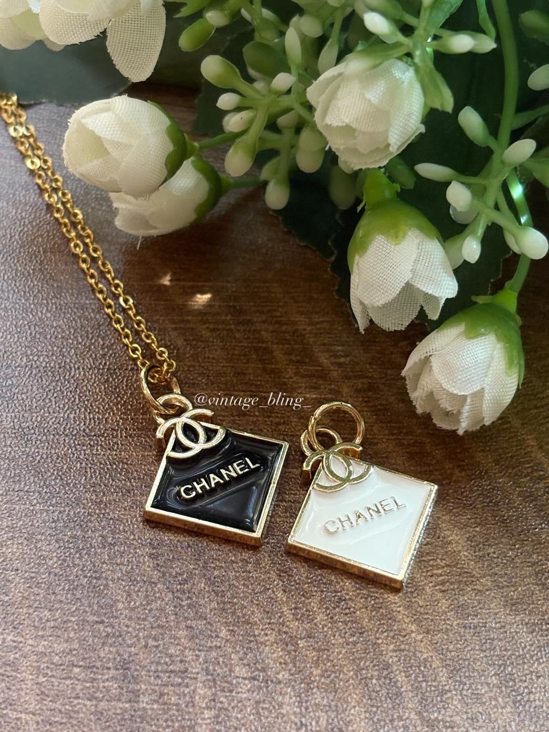 블랙) 샤넬 다이아몬드 골드 목걸이 상품이미지3