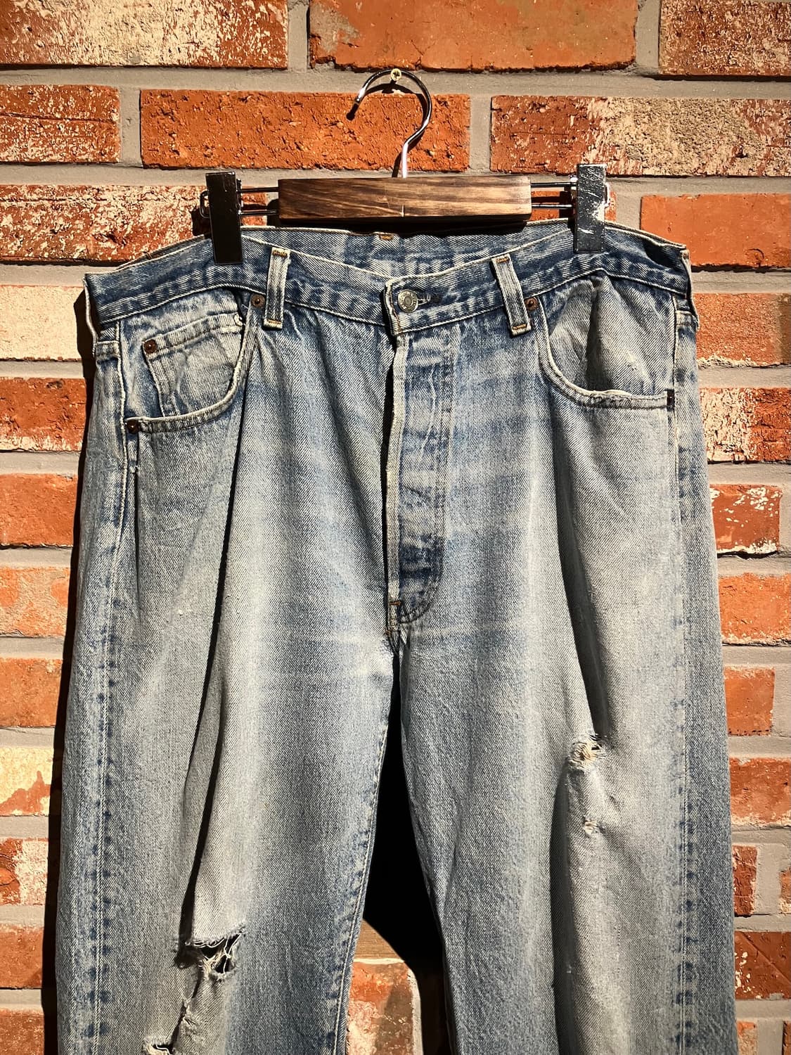 80s USA 빈티지 리바이스 501 이행기 논셀비지 데님 팬츠 상품이미지3