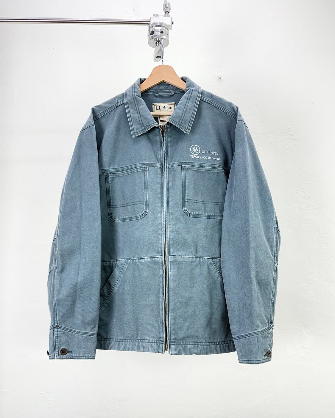 엘엘빈 피그먼트 더스티 블루 프렌치 캔버스 워크 자켓 상품이미지1