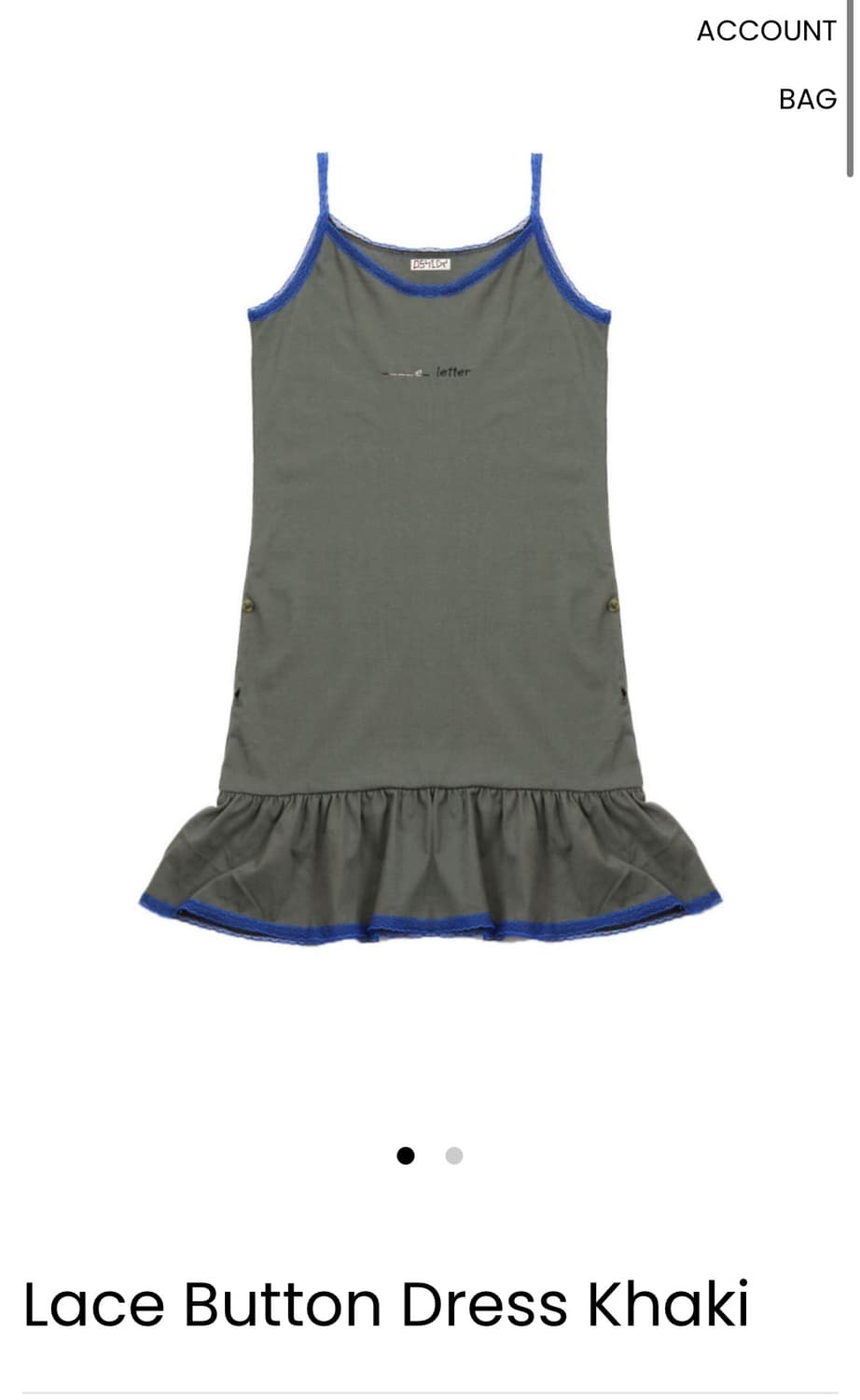 오스하이 Lace Button Dress Khaki 상품이미지1
