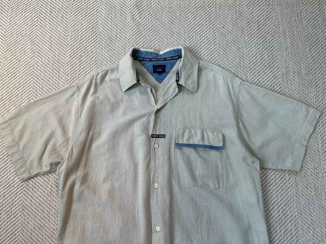 타미힐피거 진스 리넨 반팔셔츠  상품이미지2