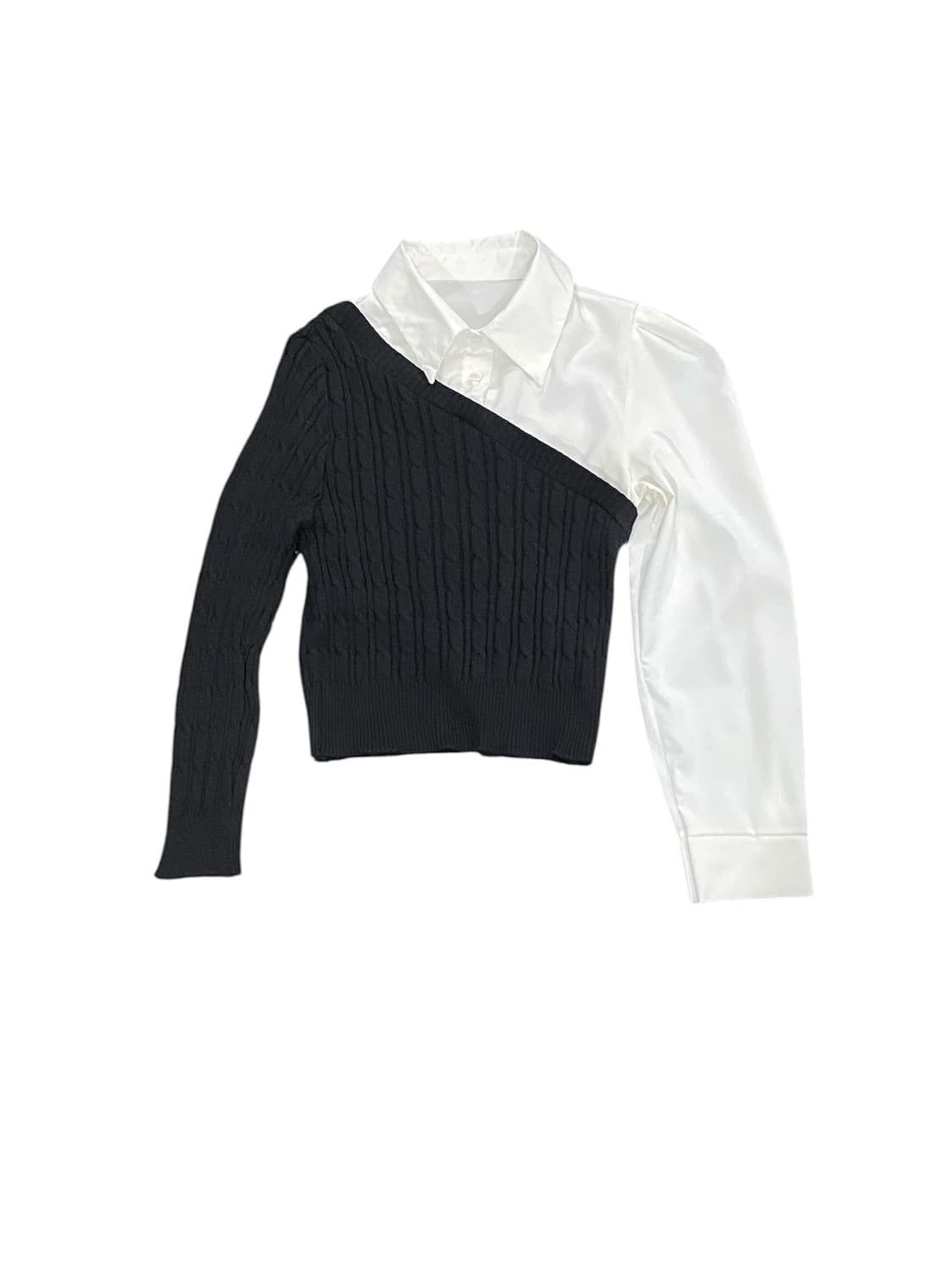 Japanese vtg 니트 셔츠 레이어드 니트 상품이미지2