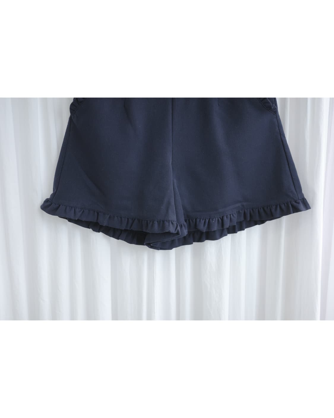 Frill button navy shorts 상품이미지3