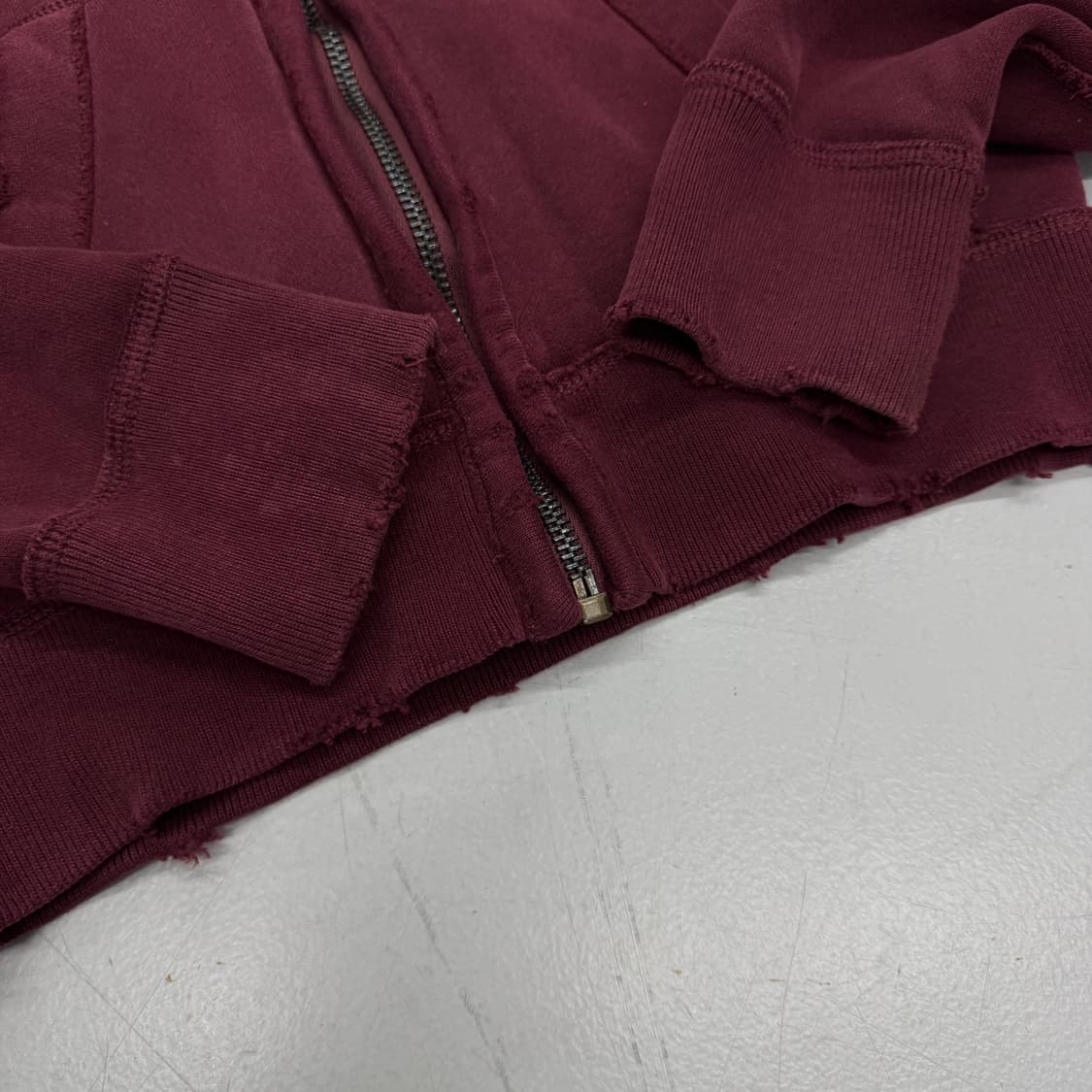 아베크롬비 Y2K 아치로고 버건티 후드집업 상품이미지4