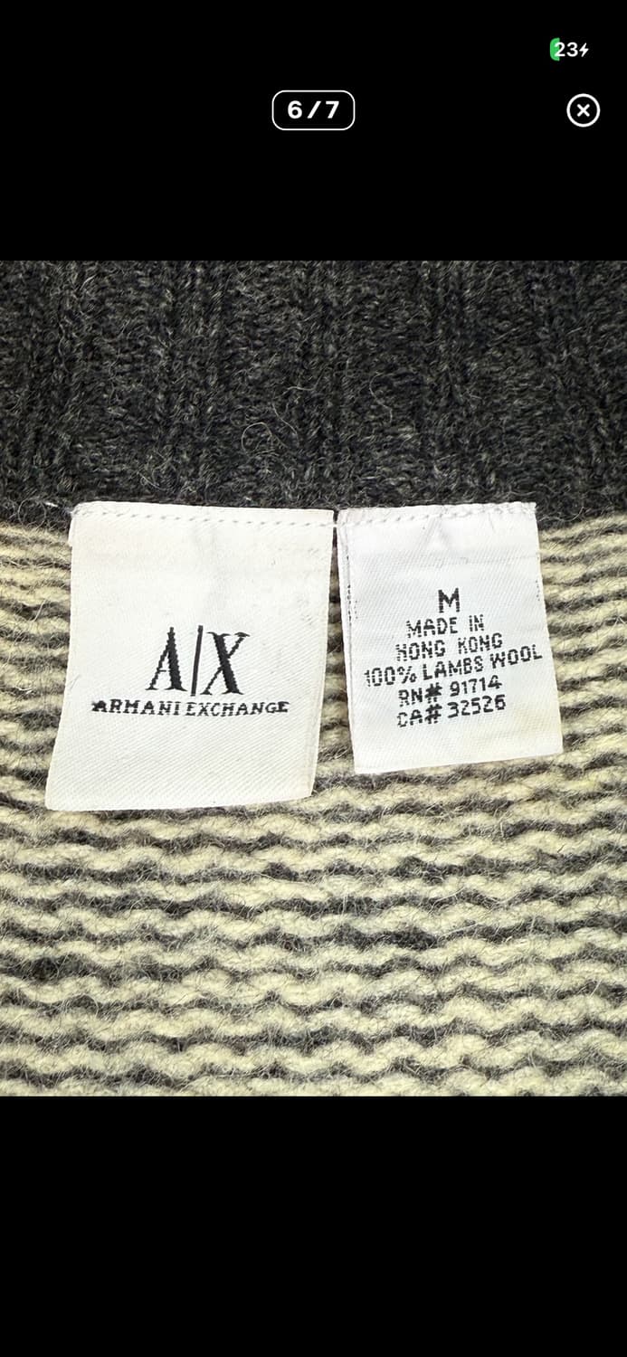아르마니 익스체인지 울 니트집업 상품이미지6