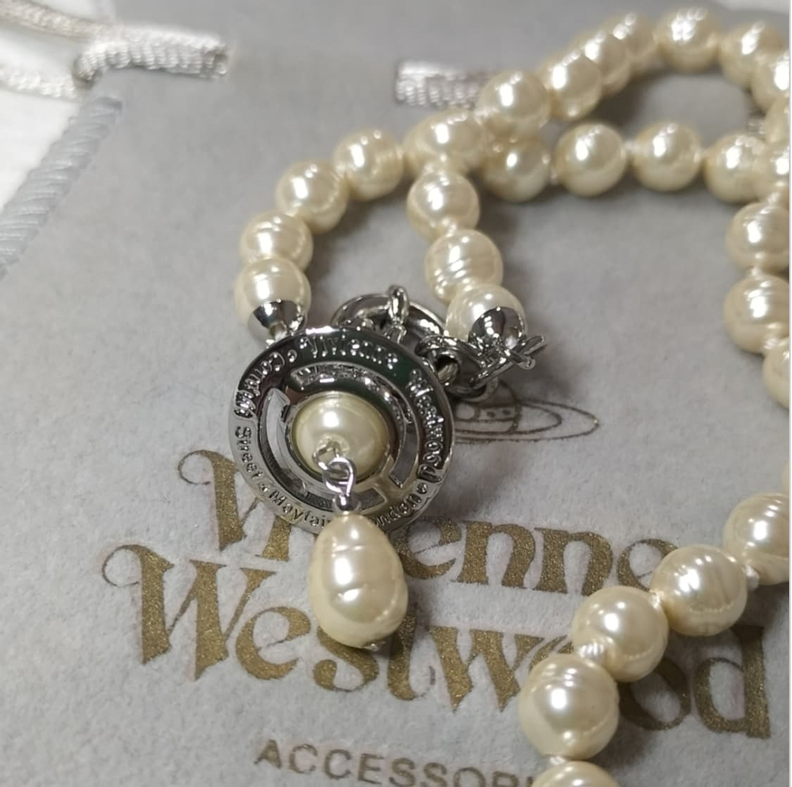 비비안웨스트우드 아카이브 진주 펄 레인드랍 orb 초커 목걸이 상품이미지7