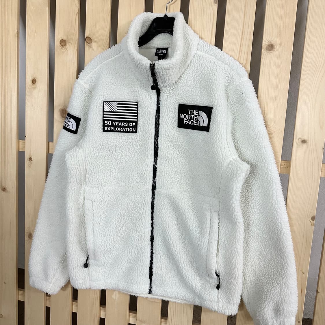 (S) 노스페이스 50주년 화이트 플리스 후리스 집업 자켓 상품이미지2