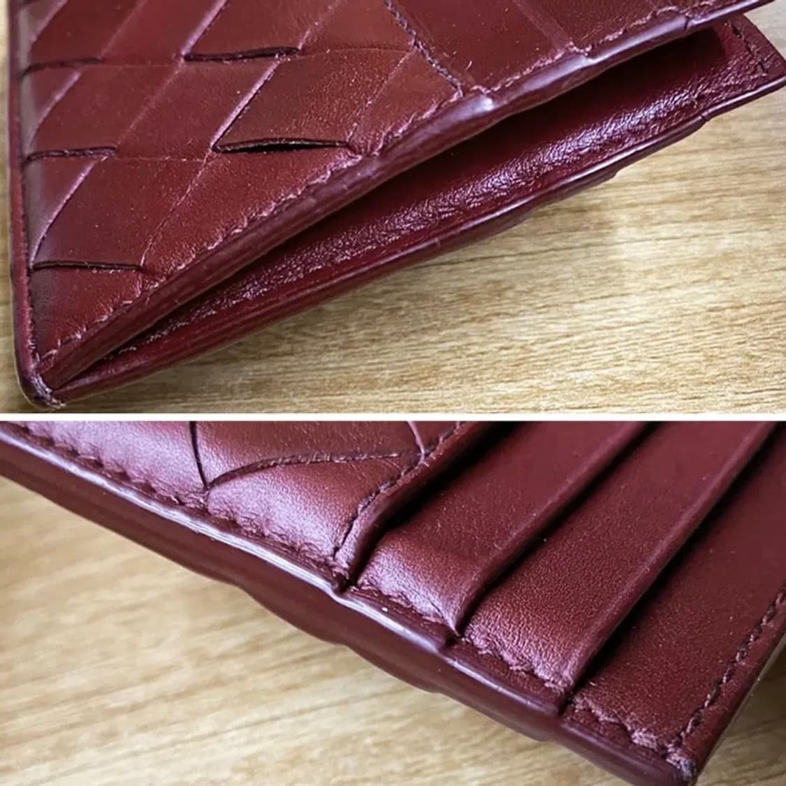 [정품] 보테가베네타 인트레치아토 버건디컬러 카프스킨 인홀더 카드지갑 상품이미지10