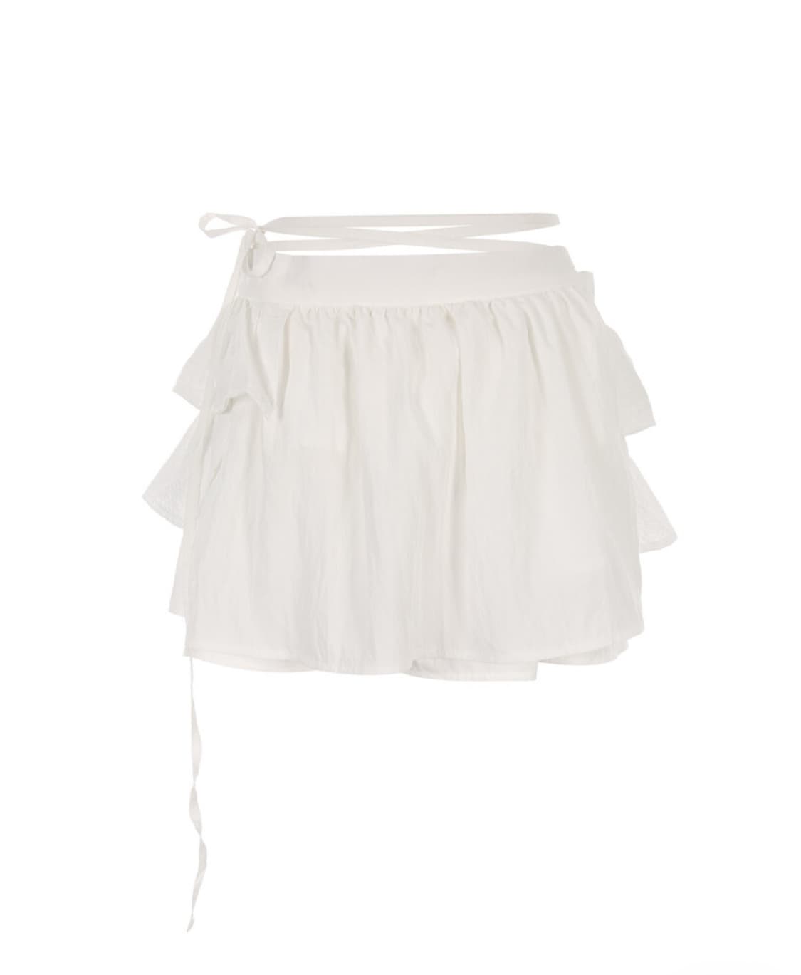 Dual Layer 2-way wrap skirt 화이트 상품이미지1