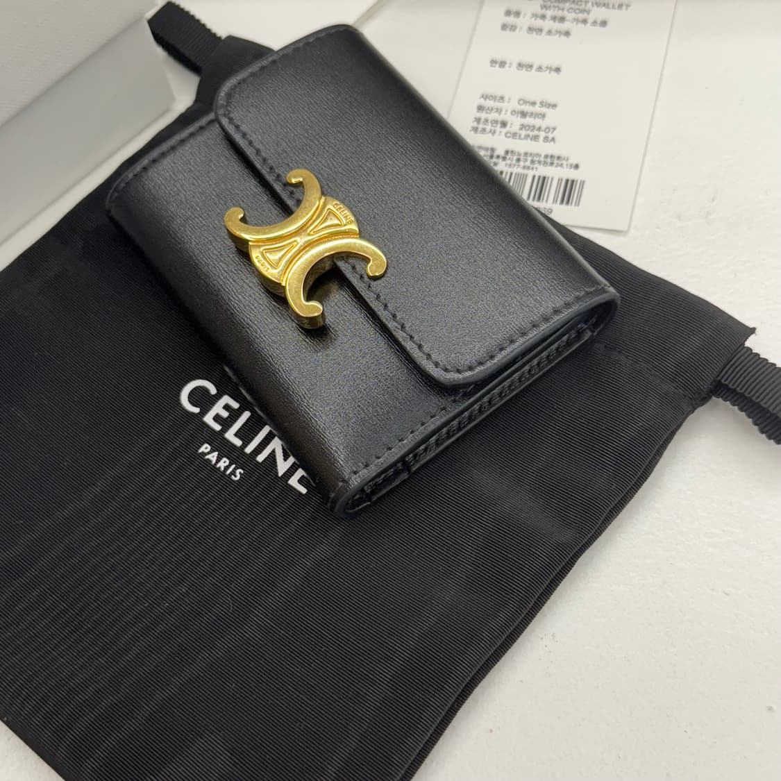 [풀박스] 셀린느 트리옹프 컴팩트 지갑 블랙 상품이미지5