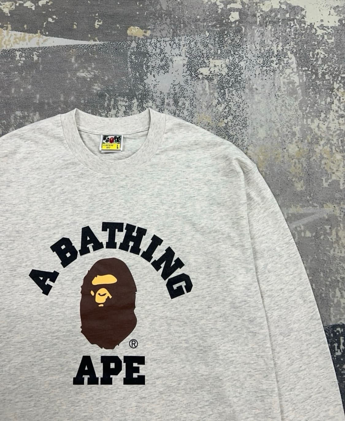 베이프 Bape 컬리지로고 긴팔 오트밀 상품이미지2