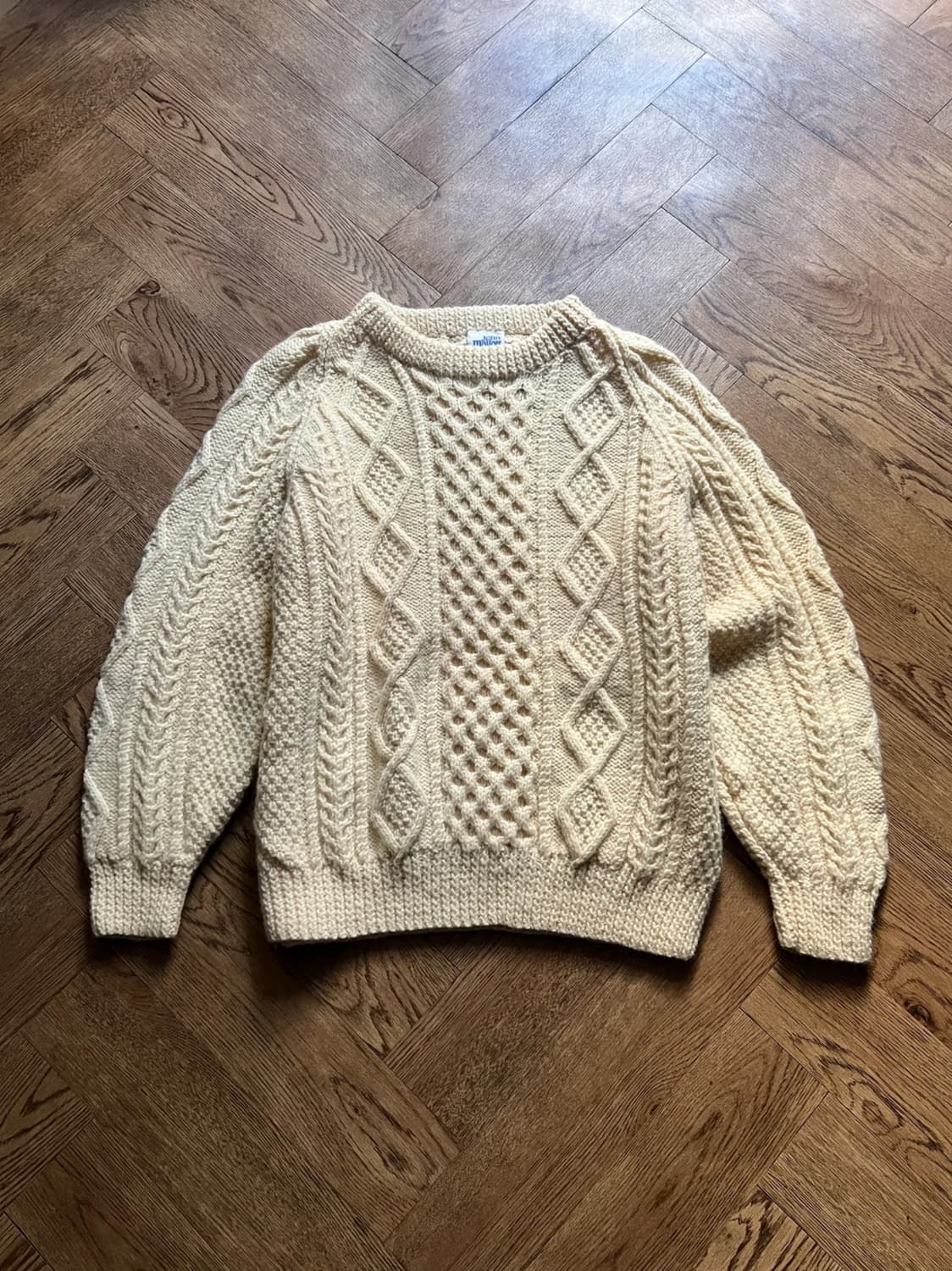 [M]90's 아일랜드제 핸드메이드 아란 피셔맨 스웨터 F1 상품이미지1