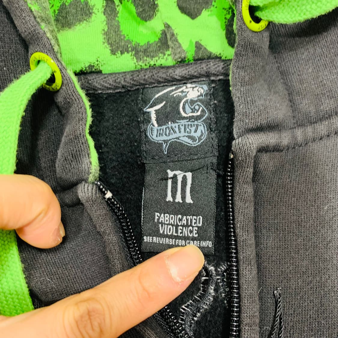 펑크 좀비 아트 호피 패턴 후디집업 상품이미지6