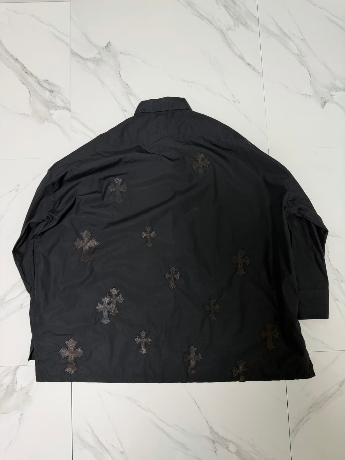 신형 크롬하츠 VIC 21 레더패치 오버셔츠 M 상품이미지3