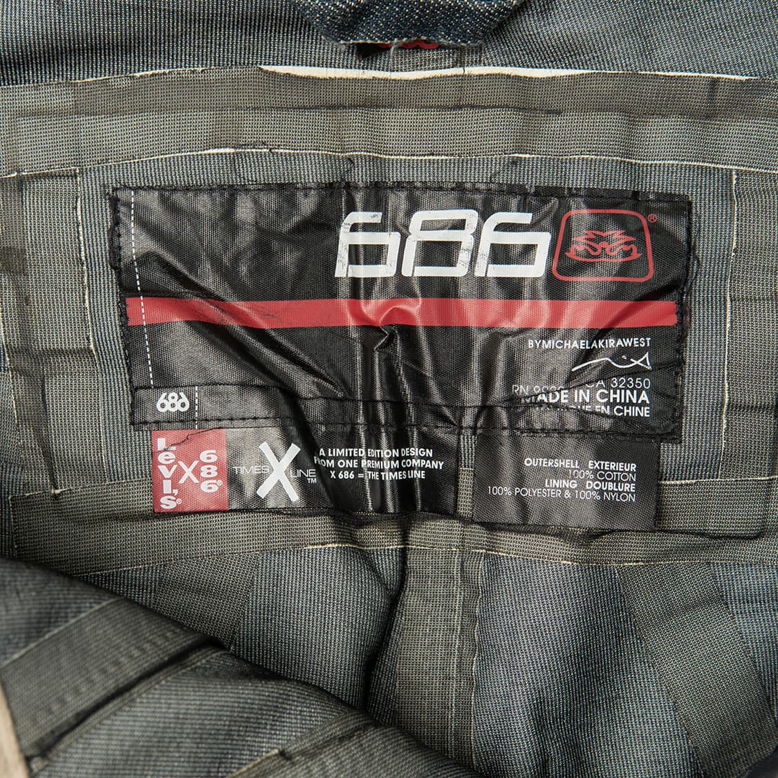 [36] 00s 리바이스 x 686 콜라보레이션 스노우보드 데님팬츠  상품이미지10