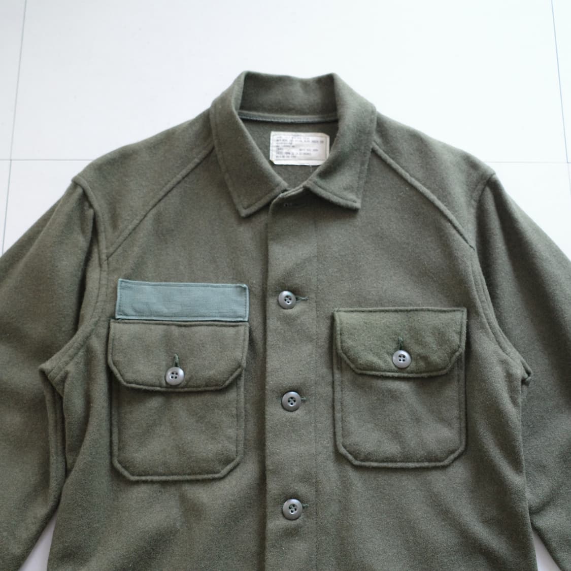 70s 미군 울 필드셔츠 OG108 스몰 빈티지 상품이미지2