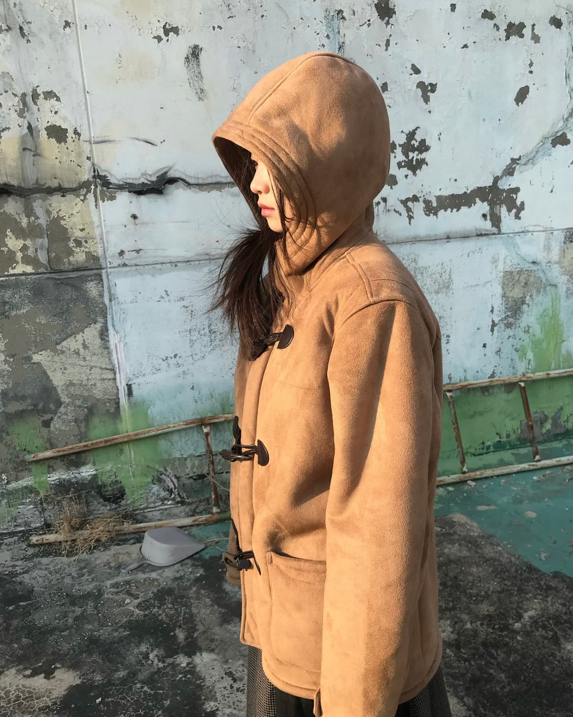 카라멜 더블 후드 코트  상품이미지3