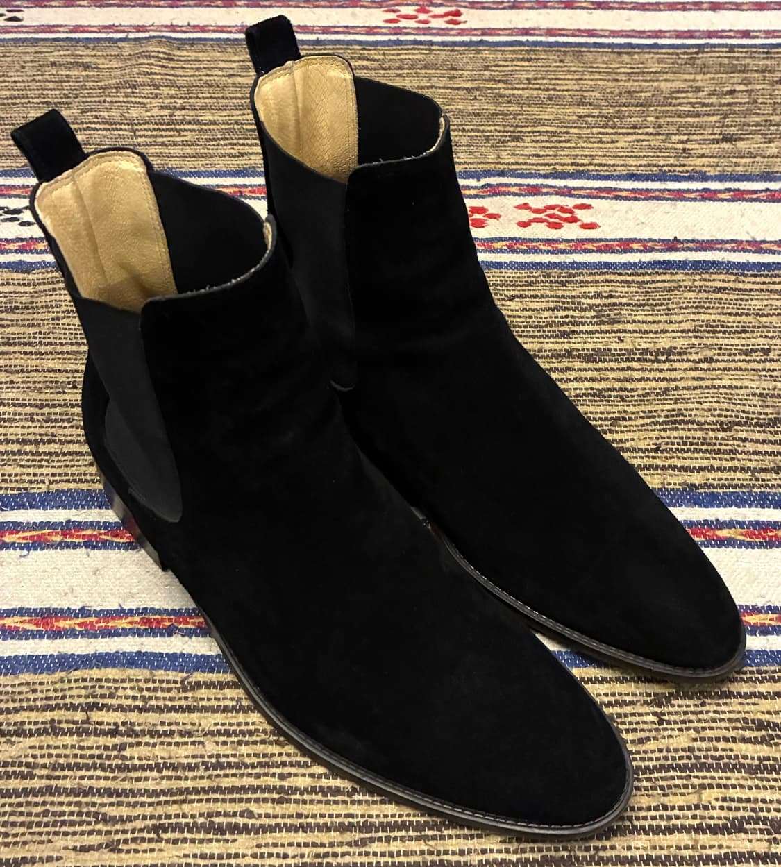 (255~260)피렌체 아뜨리에 소가죽 스웨이드 첼시부츠 블랙 상품이미지1