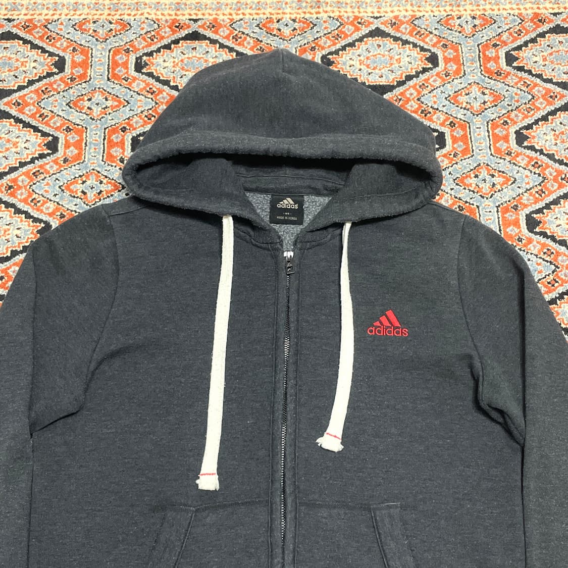 아디다스 삼각로고 차콜 기모 후드집업 남성95 상품이미지2