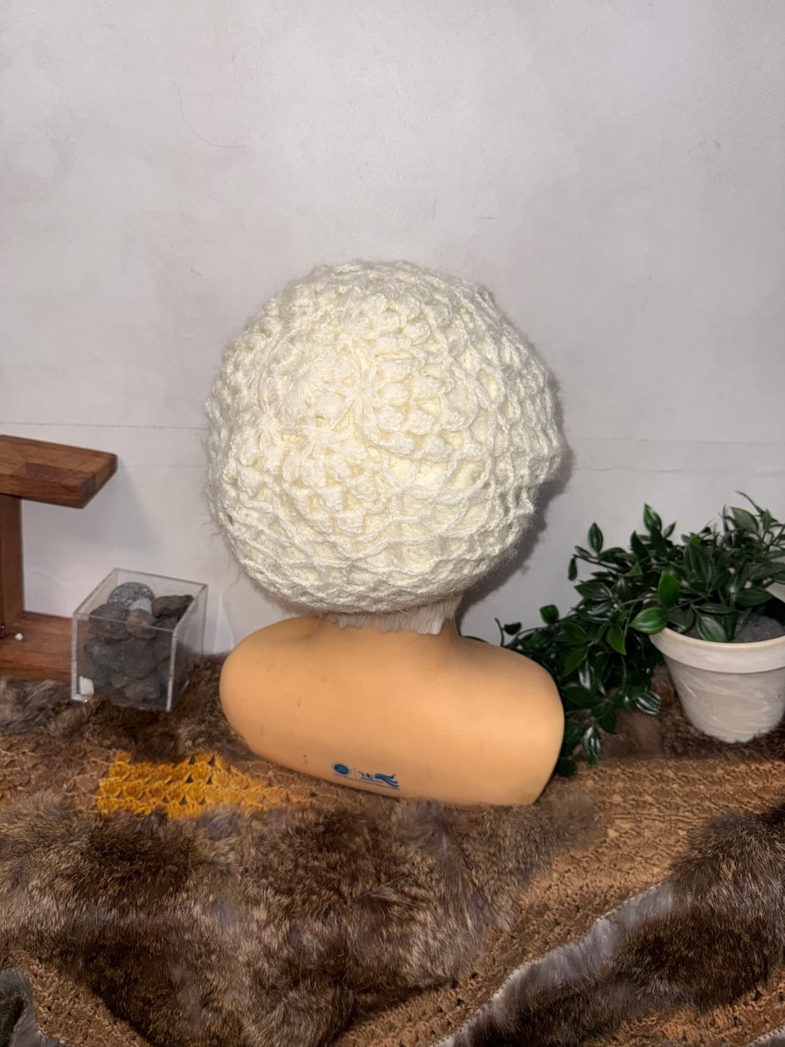 Ivory crochet knit newsboy cap 상품이미지2