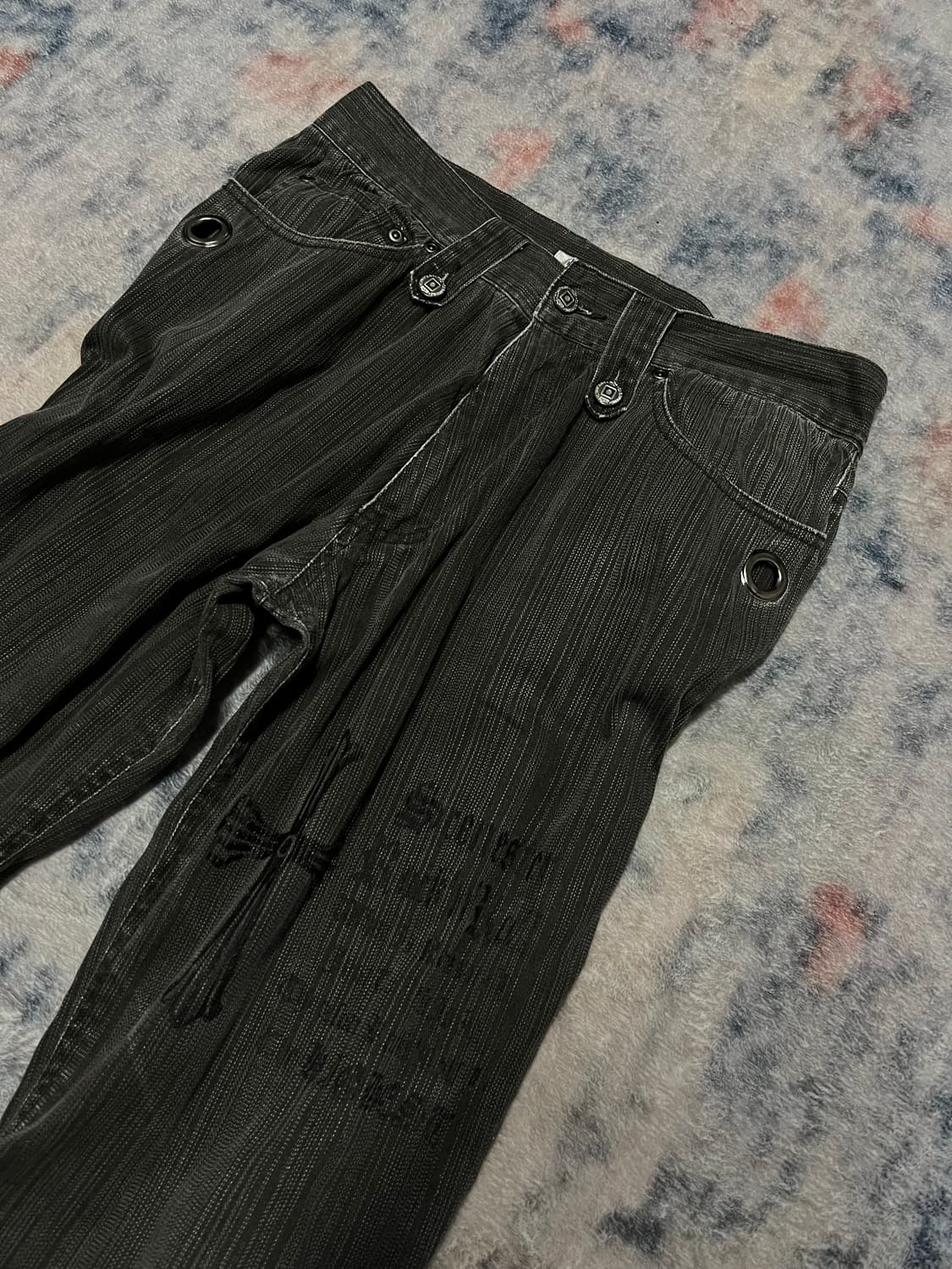 Place plan lettering lace up bell bottom 상품이미지4