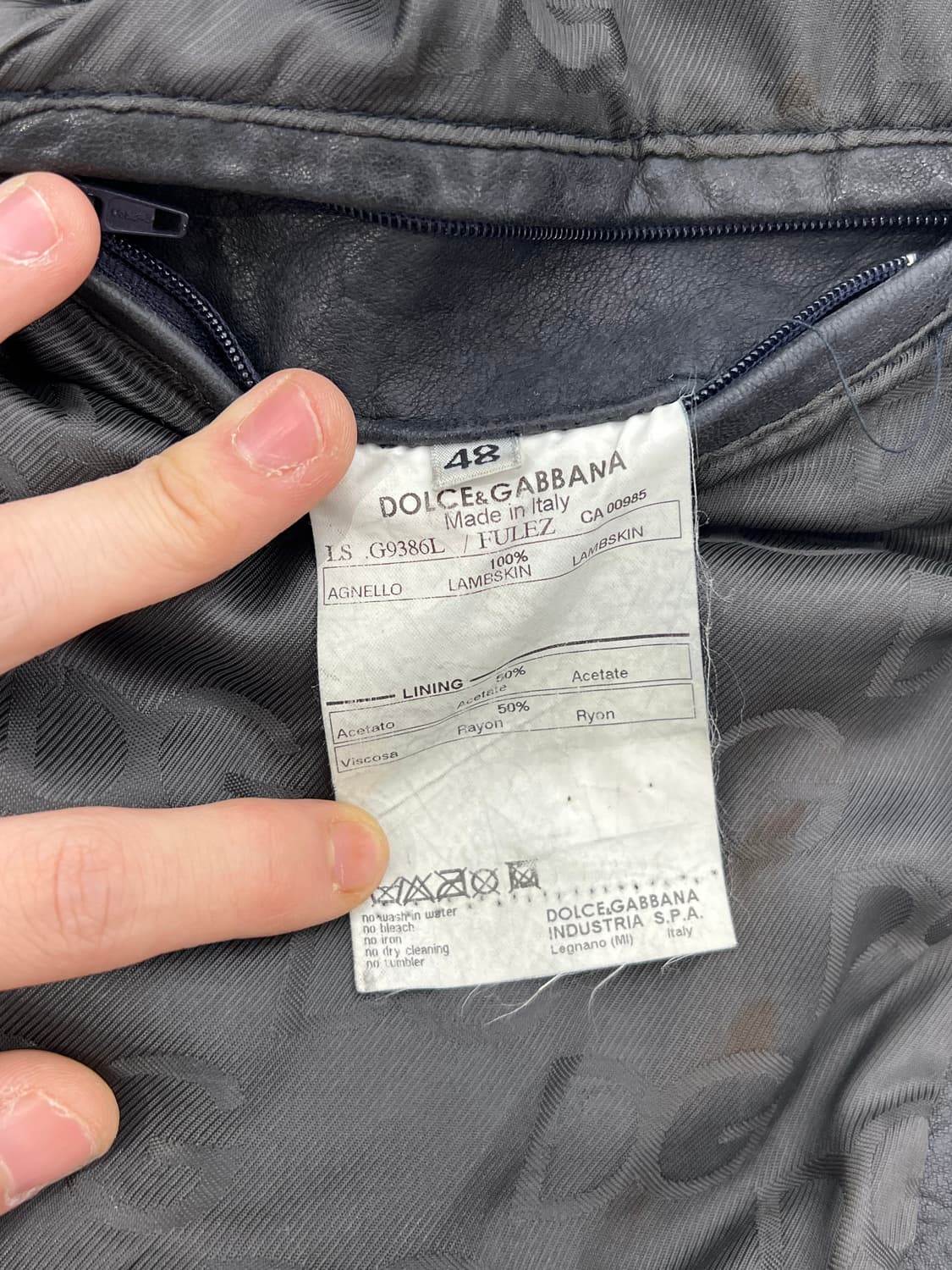 돌체앤가바나 램스킨 레더 카라넥 퀼팅 자켓 상품이미지8
