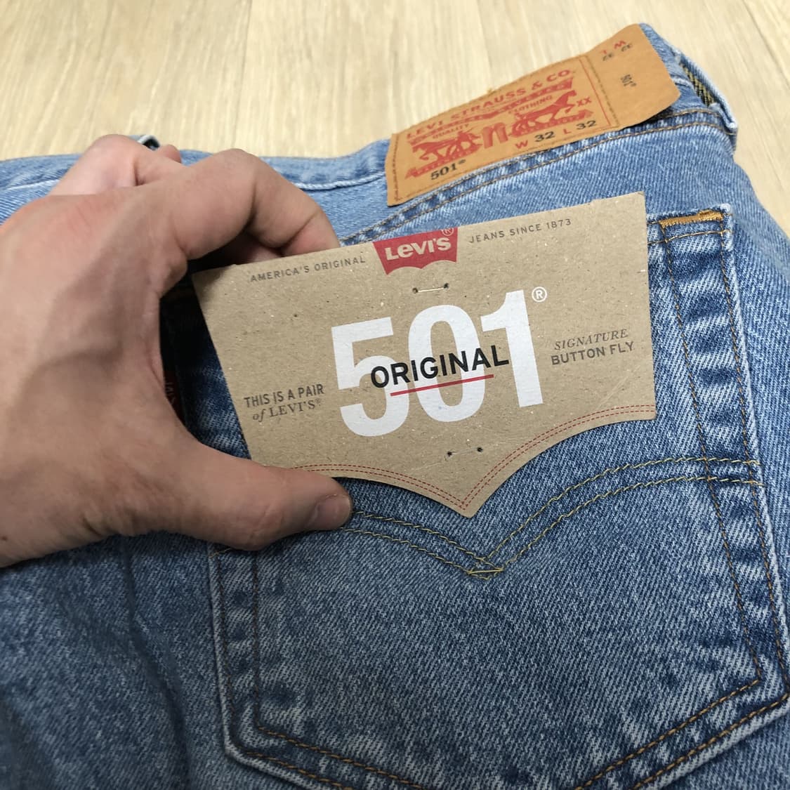 (32) 새상품 리바이스 Levi's 501 스트레이트진 연청 데님 상품이미지8