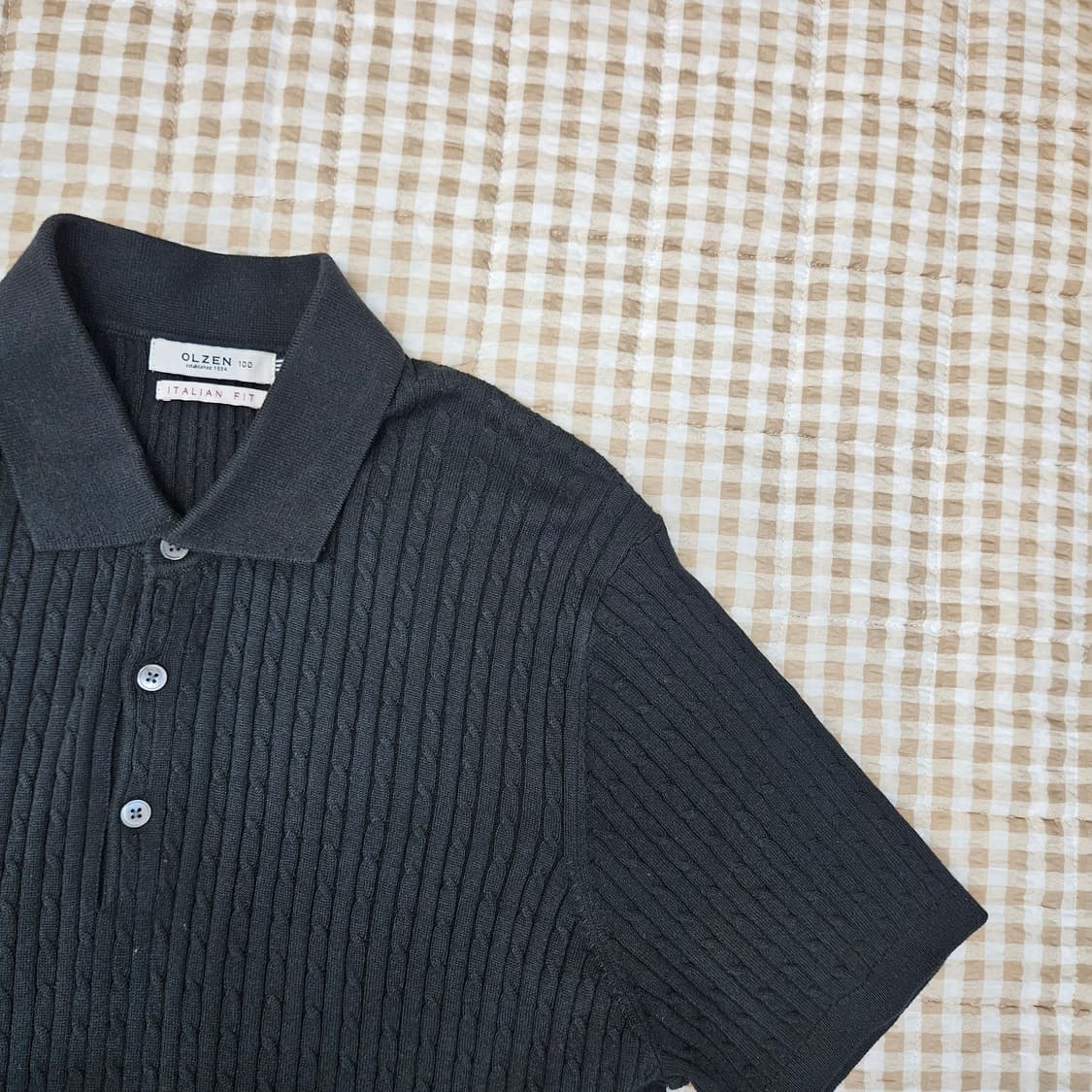 올젠 케이블 니트 카라티 남자100 상품이미지3