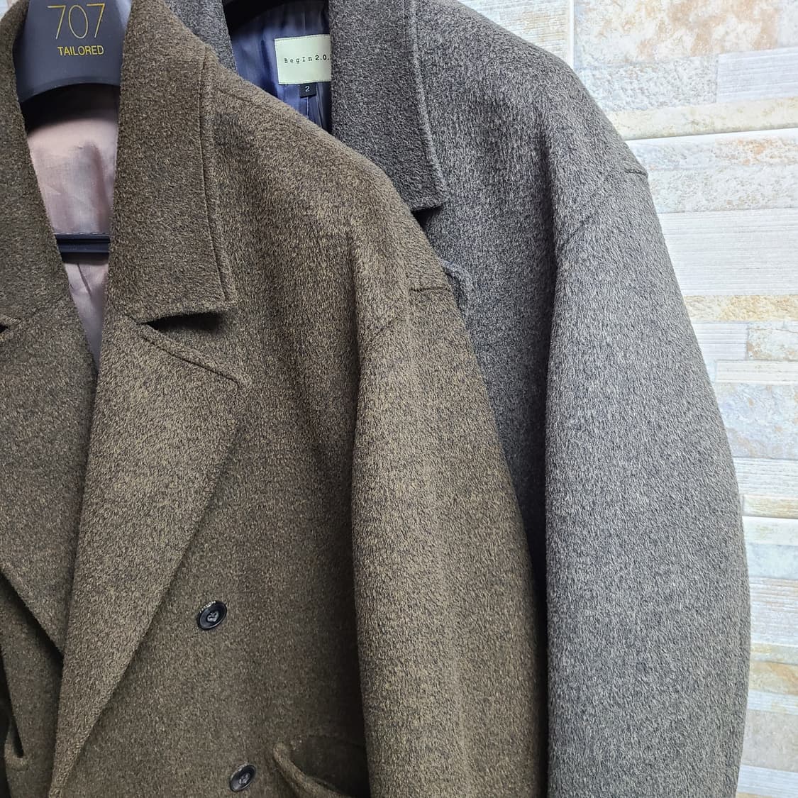 비긴202 707 밀리터리 알파카 코트 3 카키 상품이미지7