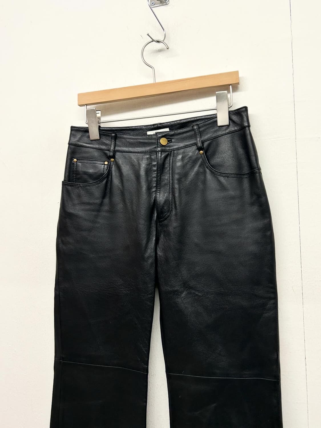 OTTO Collection  블랙 레더 부츠컷 팬츠 상품이미지2