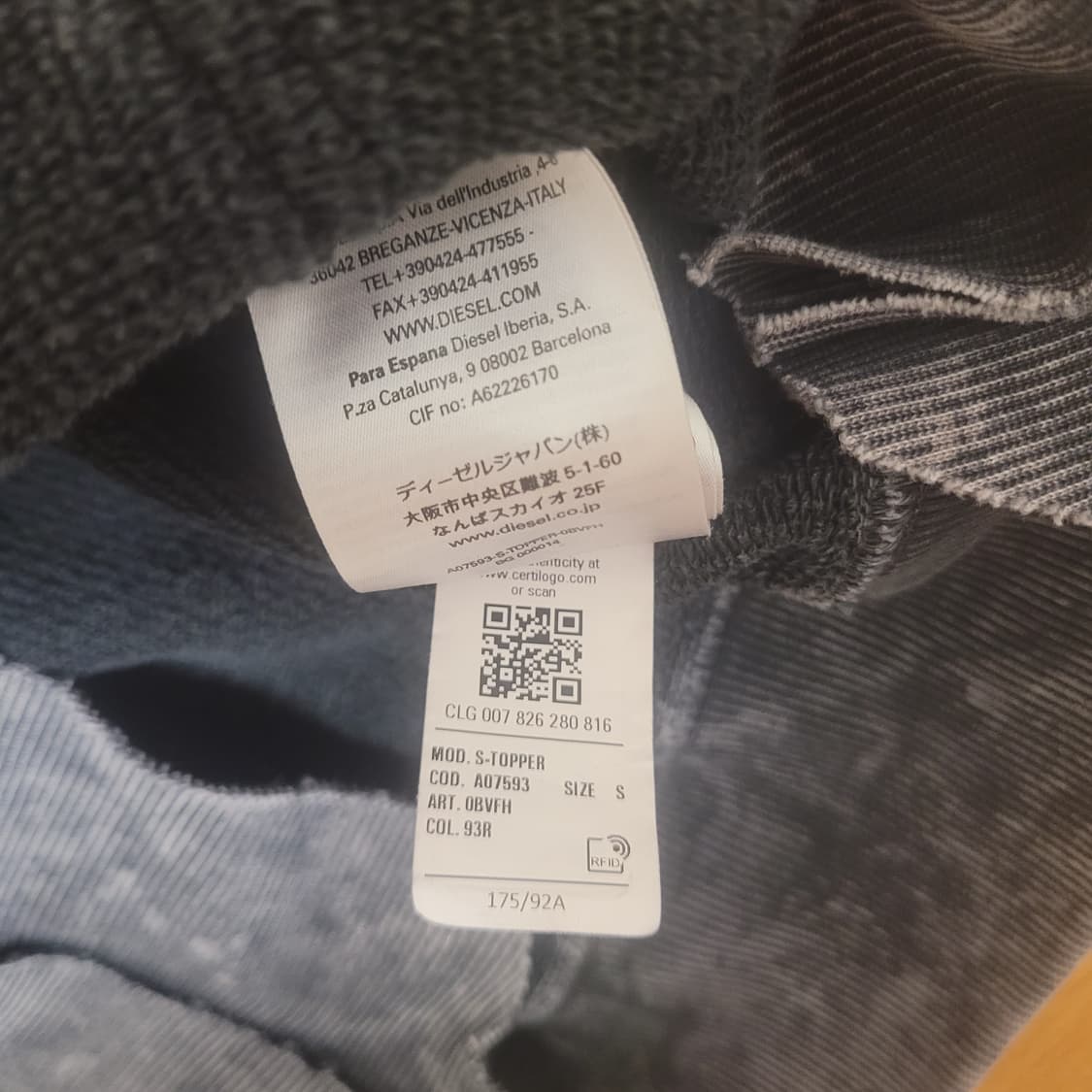 디젤 디스트레스 토퍼 후드   상품이미지2