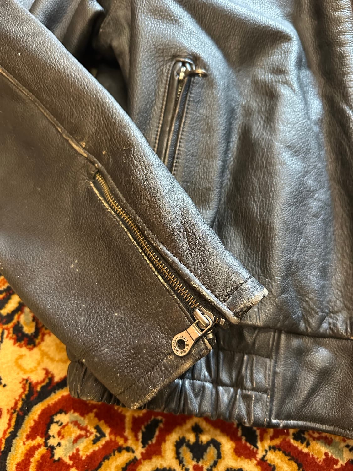 00s 할리데이비슨 헤비웨이트 통가죽 자켓 - XL 상품이미지4