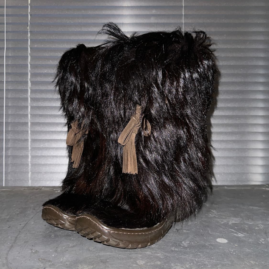 00s 레어 파잘 초코 브라운 퍼 털부츠 상품이미지2