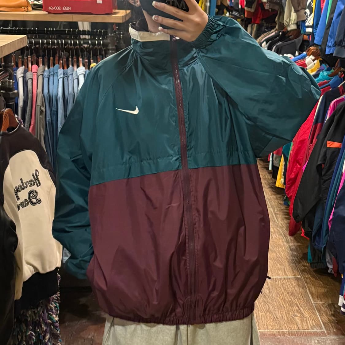 [HI] nike 바람막이 그린&버건디 상품이미지5