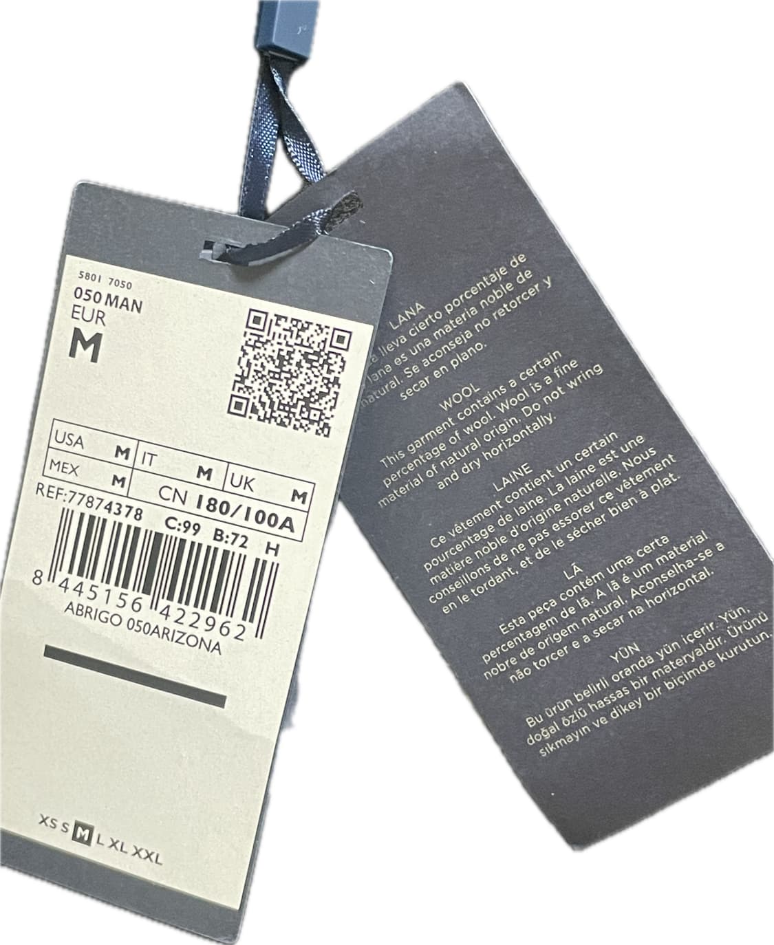 망고 맨 울 블렌드 코트 블랙 M 새상품 상품이미지3