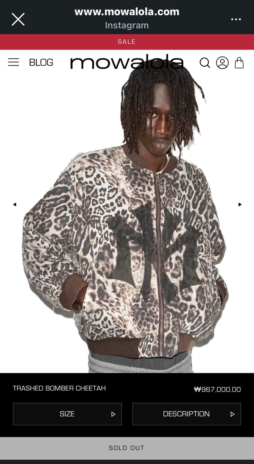 모와로라 x tsubi 치타 봄버 상품이미지1