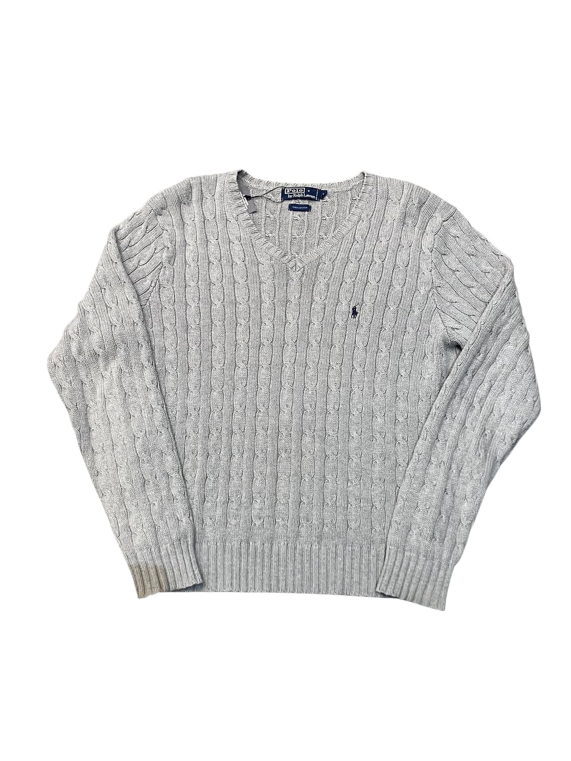 폴로 랄프로렌 브이넥 꽈배기 니트 그레이 L  #csz4160 상품이미지3