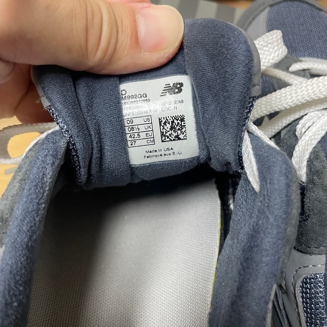 뉴발란스992 메이드인 USA 네이비 D스탠다드(M992GG)/270 상품이미지7