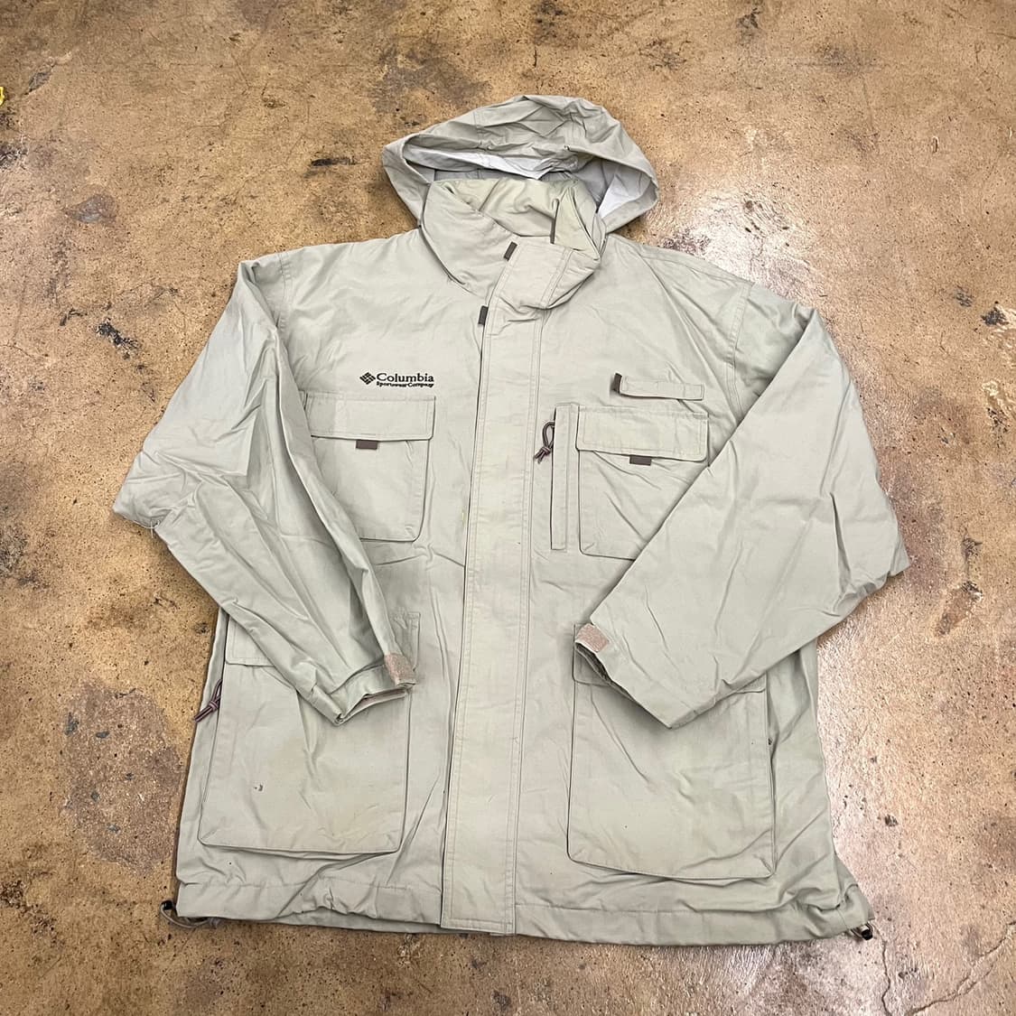[정품/100] 컬럼비아 후드 바람막이 자켓 베이지 b10 상품이미지2