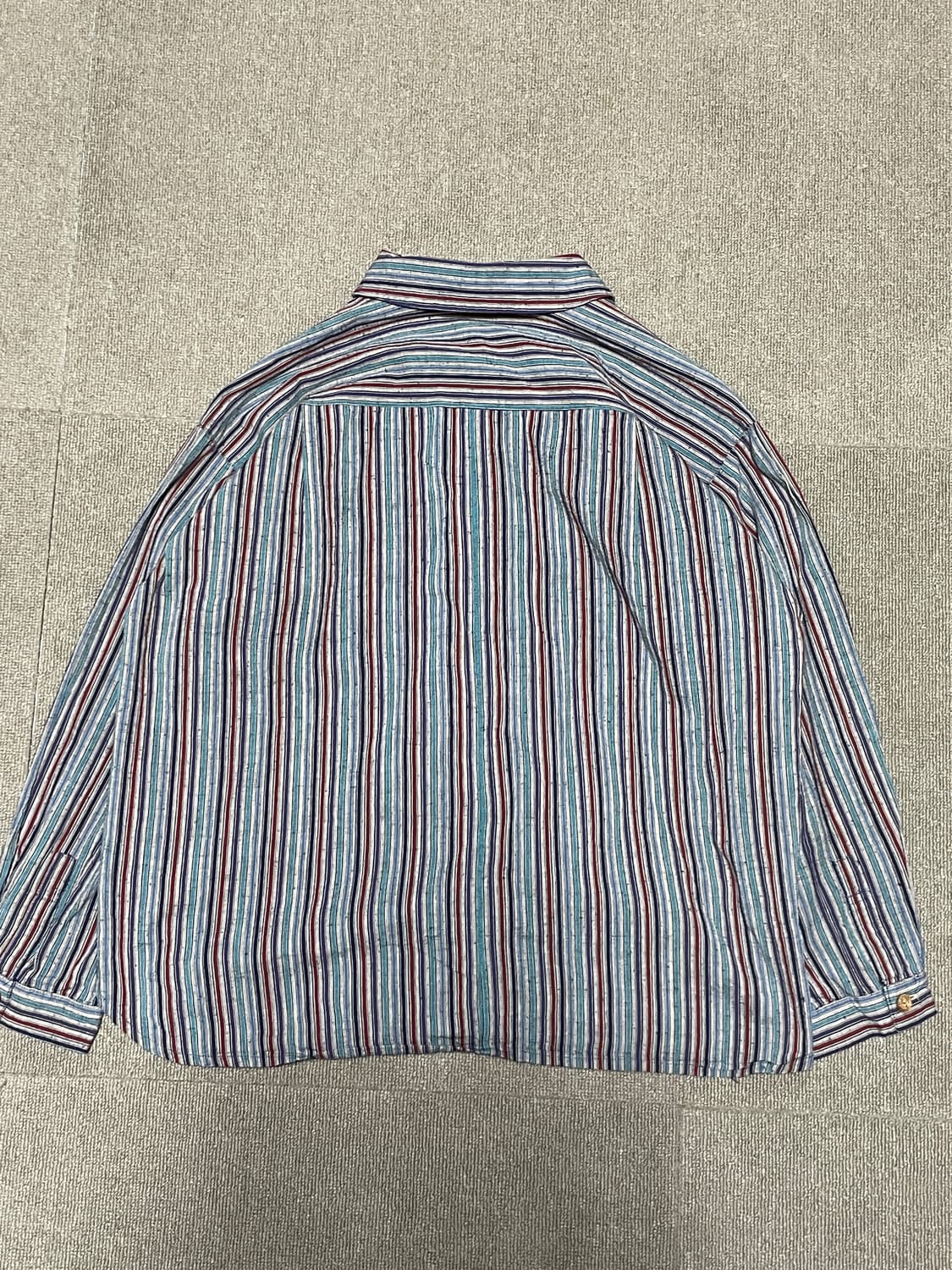 일본빈티지 와이드 핏 멀티 스트라이프 코튼 셔츠 상품이미지6