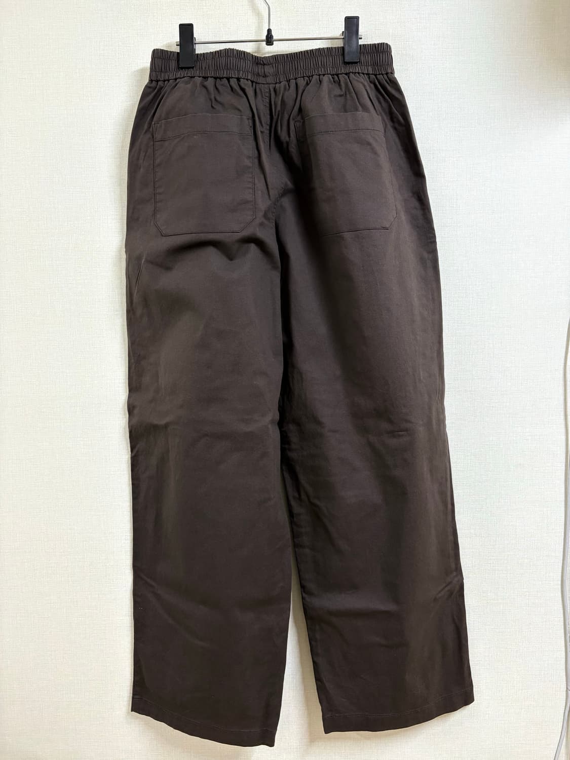 스파오 라이트 코튼 와이드 밴딩 팬츠 M 다크브라운 상품이미지2