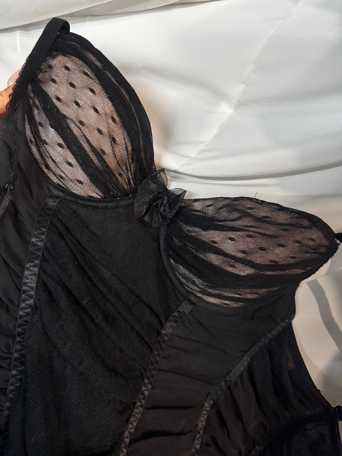 무채색 셔링 공겜여주 십자가 리본 코디세트  상품이미지8